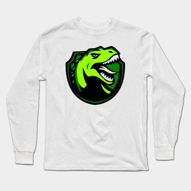 Angry T-Rex Dinosaur Head Logo Long Sleeve T-Shirt by AnotherOne